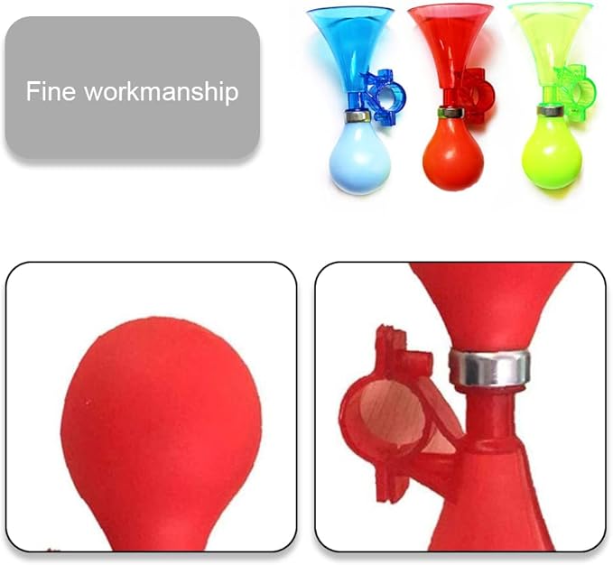 3 Pcs Bike Horn Kids Air Horn Clown Horn Hand Held Plastic Scooter Bicycle Bell - Image 5