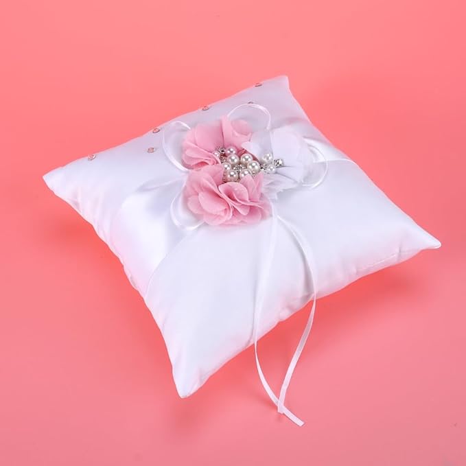 PRETYZOOM 2Pcs Pink Ring Bearer Pillow Set - Image 3