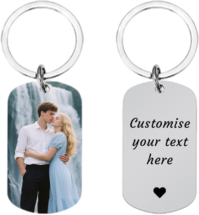 Personalised Keyring with Custom Photo & Text by Unknown
