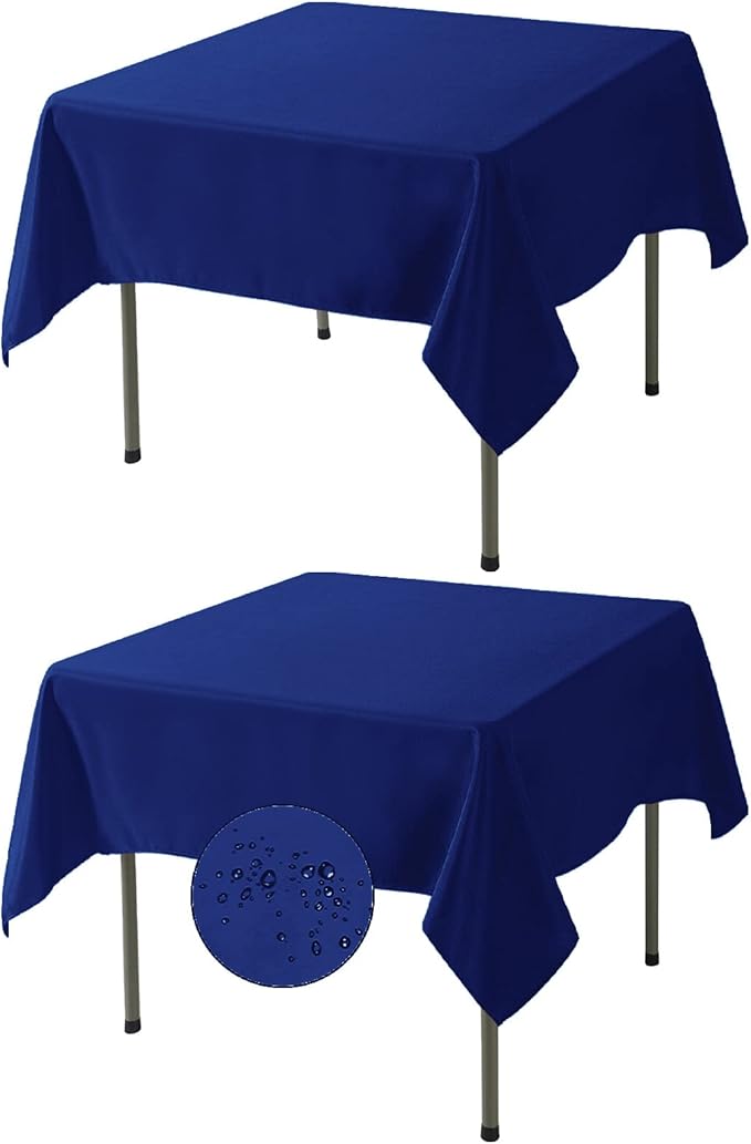 Fokitut 2 Pack Waterproof Square Tablecloth, 70x70 Inch, Stain Resistant and by BalsaCircle