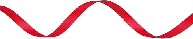 Ribbli Double Faced Hot Red Satin Ribbon, 1/4” x Continuous 25 Yards, Use - Image 2