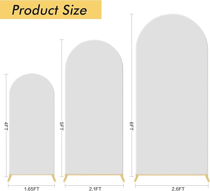 Wedding Arch Backdrop Stand Set of 3, Metal Stand - Image 6