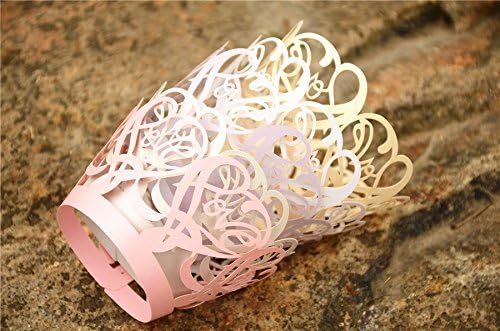 Joinwin Newly Design 48pcs Pink Laser Cut Cupcake Wrappers Wraps Wedding - Image 7