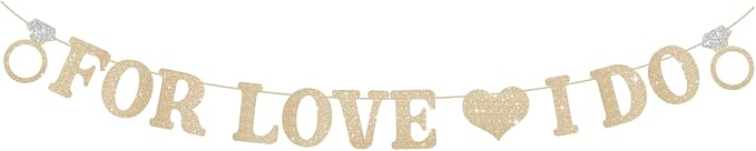 Wedding Decorations for Reception, Pre-Strung Bridal Shower Banner, Glitter For by SerpizePaty