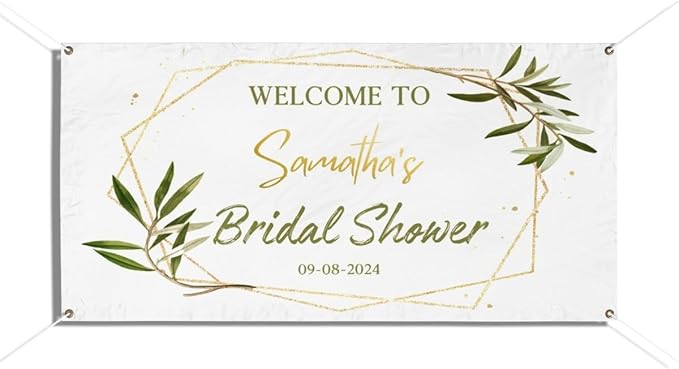 Personalized Bridal Shower Banner, 12x24 Inches, Wall Mount, Occasion Theme by Unknown