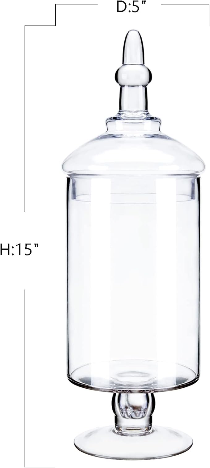 Glass Apothecary Jars, Decorative Wedding Candy Organizer Canisters - Image 2