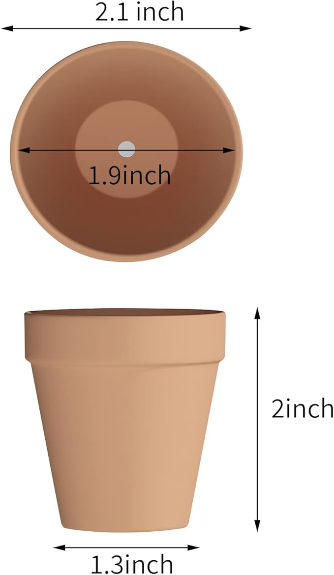 80 Pcs Small Mini Clay Pots 2.1'' Terracotta Pot Clay Ceramic Pottery Planter - Image 2