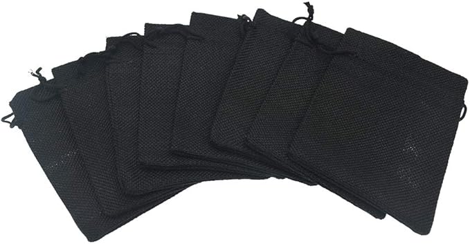 20Pcs Black Burlap Gift Bags - Image 2