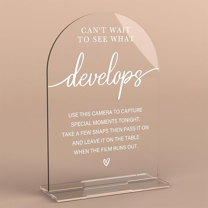 Acrylic Wedding Sign Can't Wait to See What Develops Sign by KongMoTree