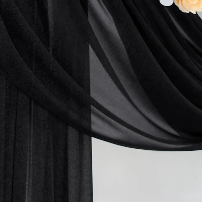 Black Wedding Arch Draping Fabric 29" x 20 FT Black Drapes - Image 4