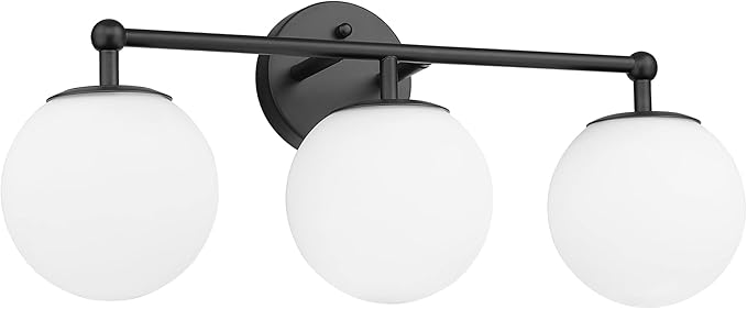 Black Vanity Lights for Bathroom, Farmhouse Bathroom Light Fixtures 3-Light by AKEZON