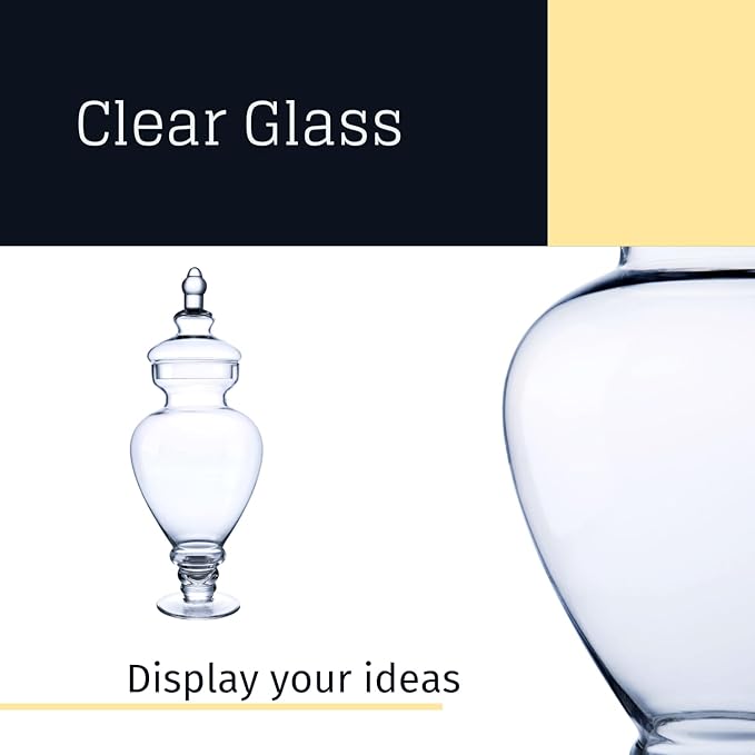 Diamond Star Large Clear Glass Apothecary Jars, Gourd Shape Candy Buffet Display - Image 3