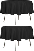 sancua 2 Pack Round Tablecloth 70 Inch Black, Stain and Wrinkle Resistant Table by sancua