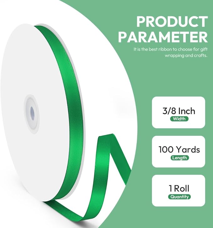 3/8" x 100 Yards Satin Ribbon - Image 2