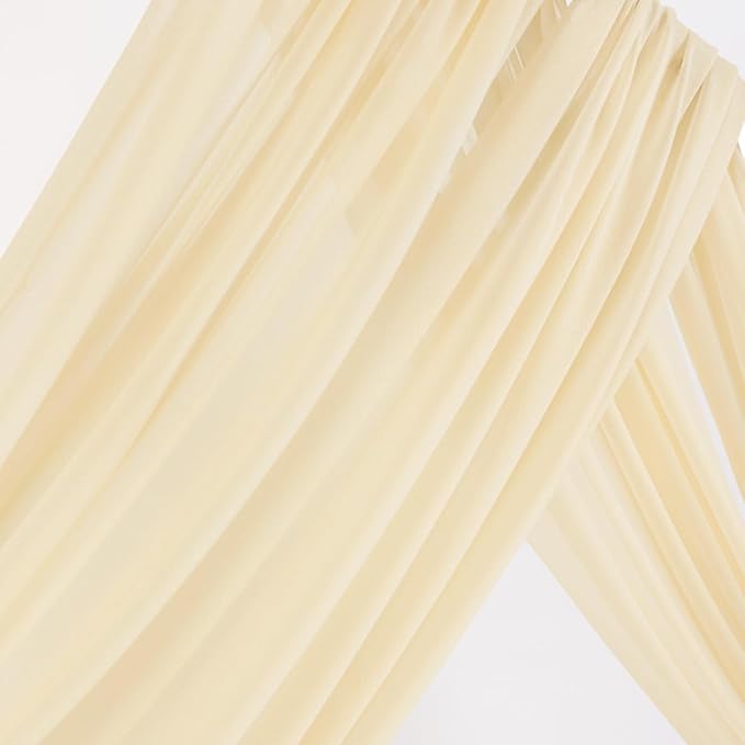 MLMW Wedding Arch Draping Fabric 4 Panels 29" x 20Ft Champagne Sheer Wedding - Image 2