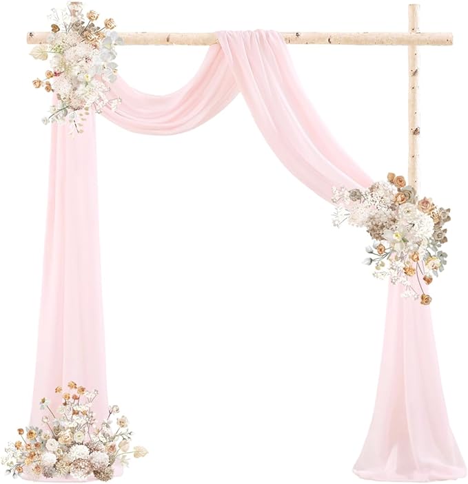 Pink Wedding Arch Draping Fabric 29" x 20 FT Blush Drapes - Image 2