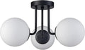 3-Light Modern Black Metal Semi Flush Mount Ceiling Light by SHAWNKEY