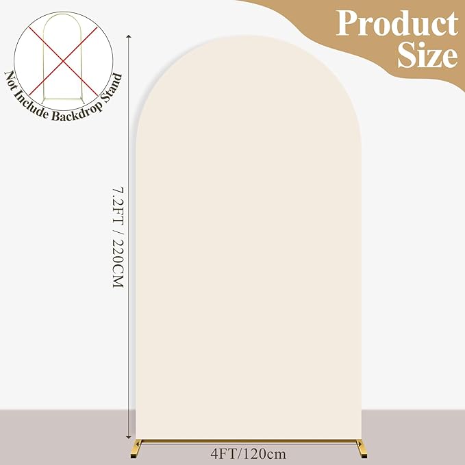 Ledido Wedding Arch Backdrop Cover 7.2FT Arch Covers Fitted Stretchy Spandex - Image 6