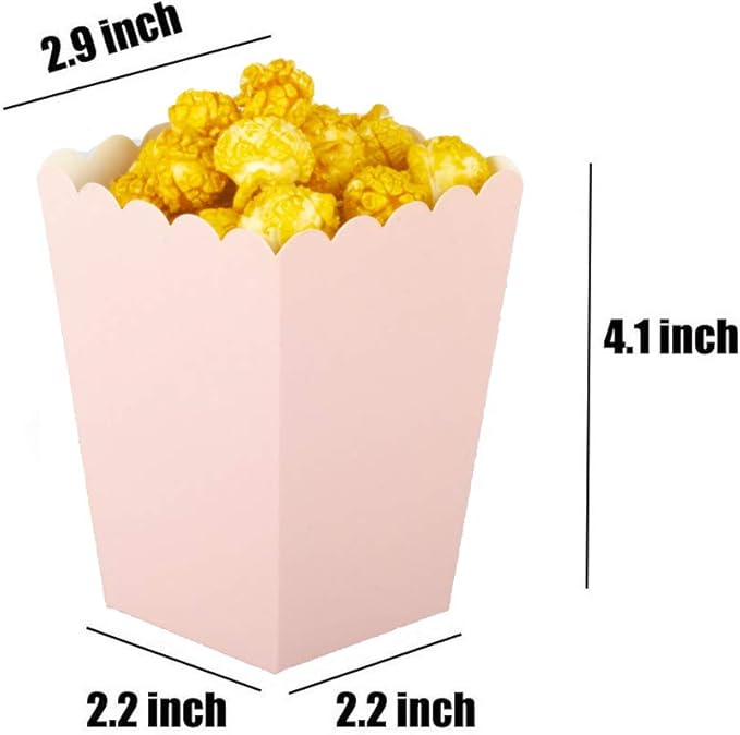 Pink Popcorn Boxes Mini Pack of 24, Paper Popcorn Container - Image 2