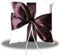 SACASUSA Brown Satin Bow Ivory Wedding Ring Pillow Bearer by SACASUSA