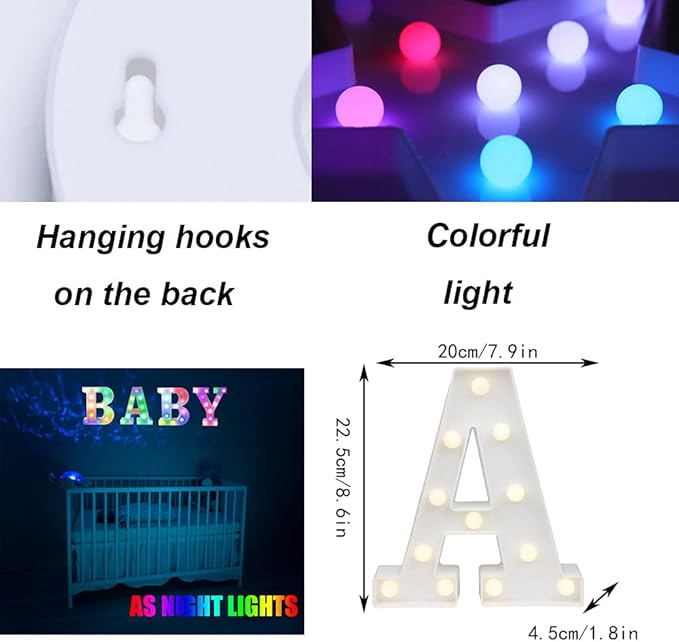 Light Up Colorful LED Marquee Letter lights, 18 Colors Changing Alphabet - Image 6