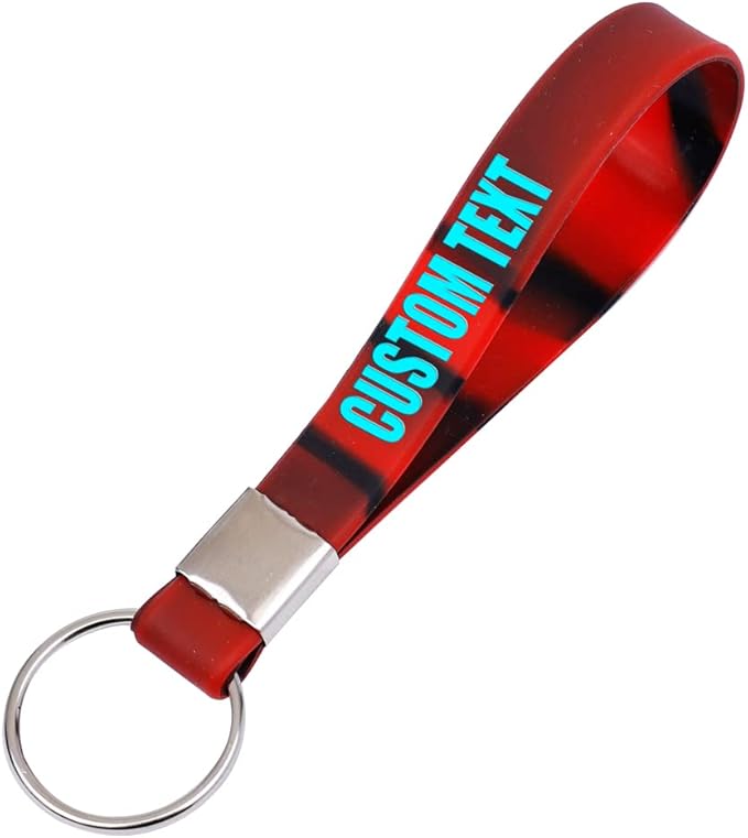 50 Custom Keychains Silicone Personalized Keyrings Customized Bulk by RIYIN