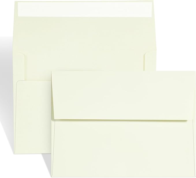 100 Pack A2 Ivory Envelopes Self Sealing Adhesive Perfect by AZAZA