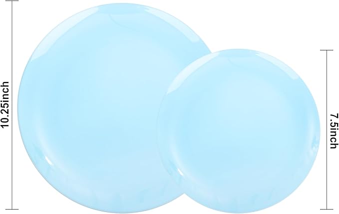 KIRE 60PCS Blue Plastic Plates Disposable - Image 2