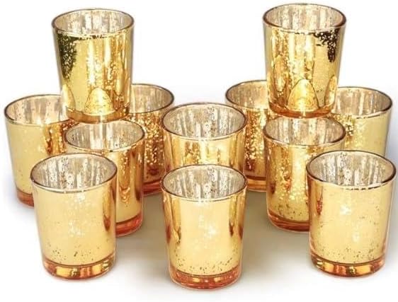 Homemory 36 Pcs Silver Votive Candle Holders, Mercury Glass Candle Holder - Image 3