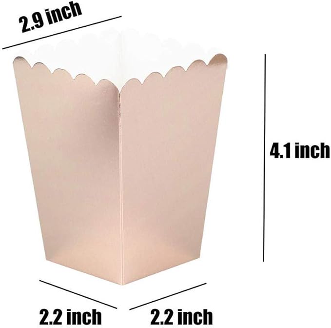 Rose Gold Popcorn Boxes Mini Paper Popcorn Box Cardboard Popcorn Container - Image 2