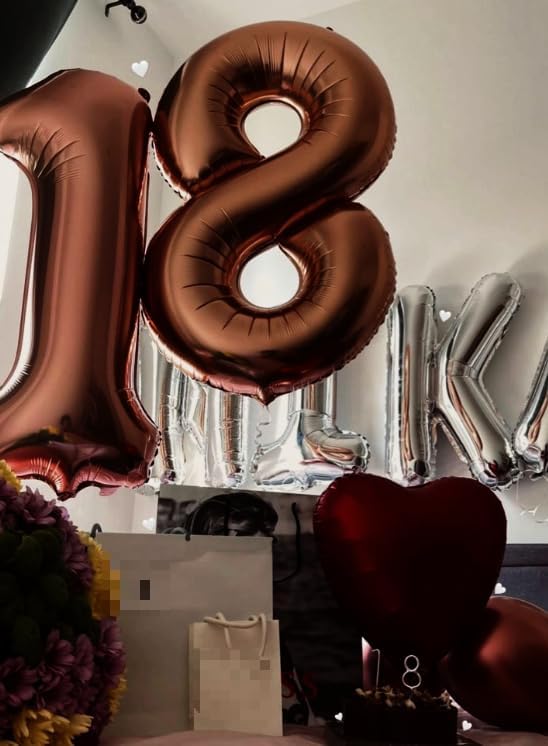 Dark Brown Number 1 Balloon 40 inch, Number 1 Birthday Balloon - Image 4