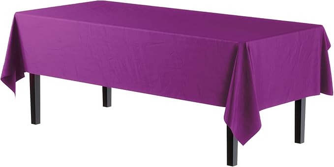 Exquisite 12-Pack Premium Plastic Tablecloth 54in. x 108in. Rectangle Table - Image 2