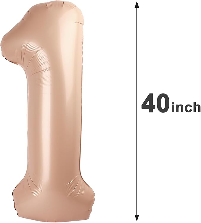 Light Brown Number 1 Balloon 40 inch, Number 1 Birthday Balloons - Image 2