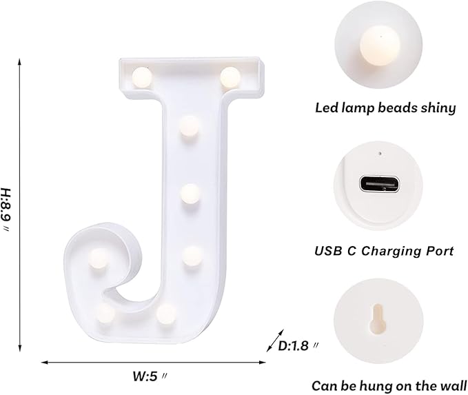 Foaky Rechargeable LED Letter Lights Sign Marquee Light Up Letters Sign - Image 3