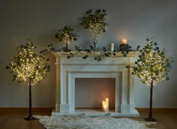 Hairui Lighted Artificial Eucalyptus Garland 6FT 96 LED Battery Operated Faux - Image 8