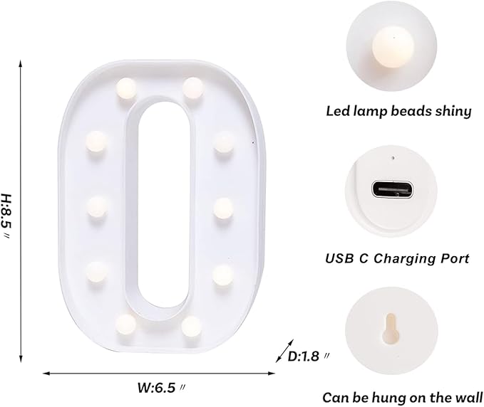 Foaky Rechargeable LED Letter Lights Sign Marquee Light Up Letters Sign - Image 3