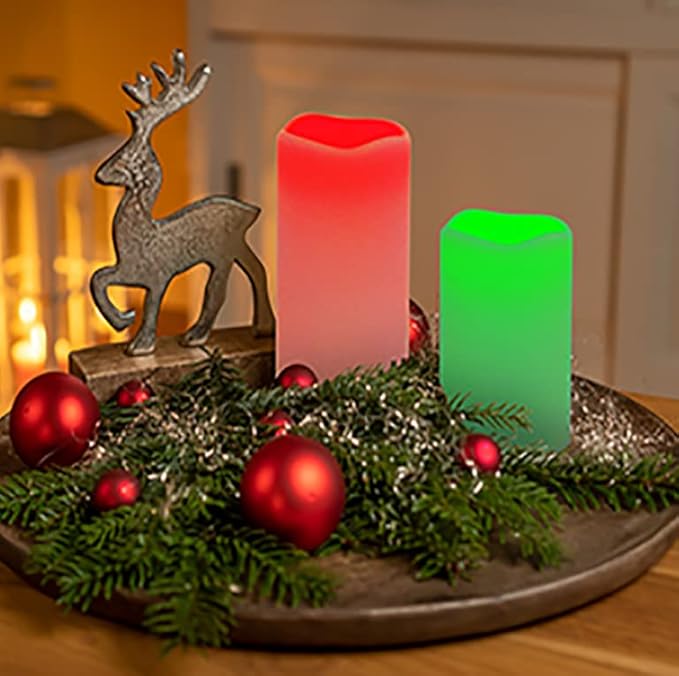 Enido Flameless Candles, Color Changing LED Candles Battery Operated Outdoor - Image 2