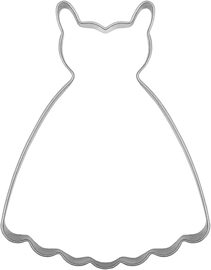 Large Size Dress Shaped Cookie Cutter, Stainless Steel Suspenders Princess - Image 7