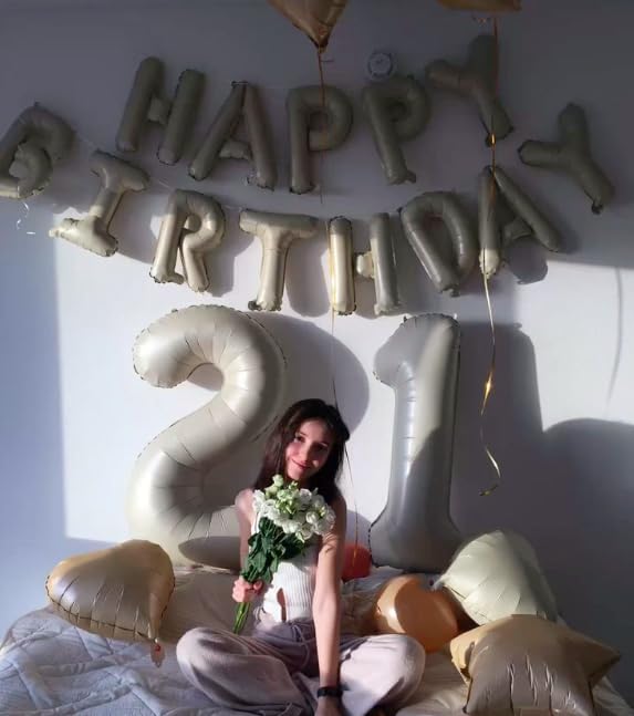 40 Inch Big Cream White Number 12 21 Balloon Birthday Decoration, Number 12 21 - Image 7