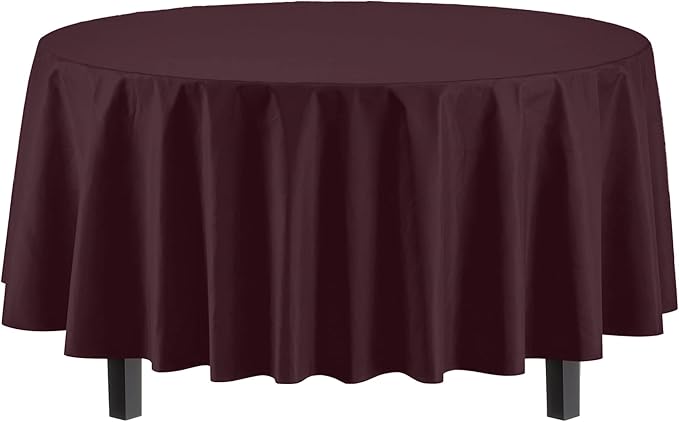 Exquisite 12-Pack Premium Plastic 84-Inch Round Tablecloth - Image 2