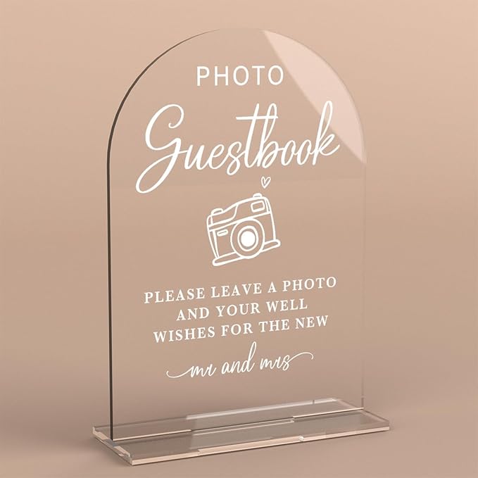 Acrylic Wedding Sign Photo Guestbook Sign by KongMoTree
