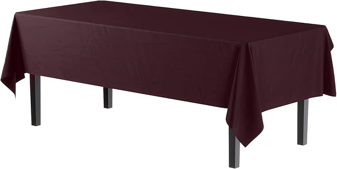 Exquisite 12-Pack Premium Plastic Tablecloth 54in. x 108in. Rectangle Table - Image 2