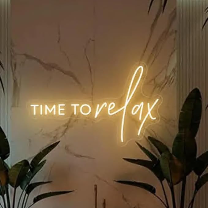 Time To Relax Neon Sign, Custom Bathroom Decor LED Neon Light Bedroom Beauty - Image 2