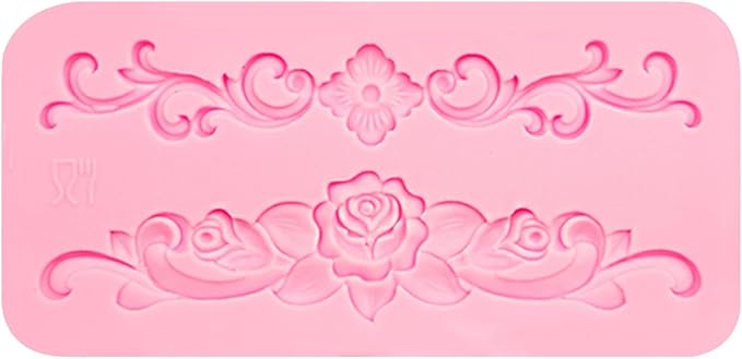 Baroque Scroll Silicone Fondant Molds, 8-Piece Decorative Border Cake Molds Set - Image 5