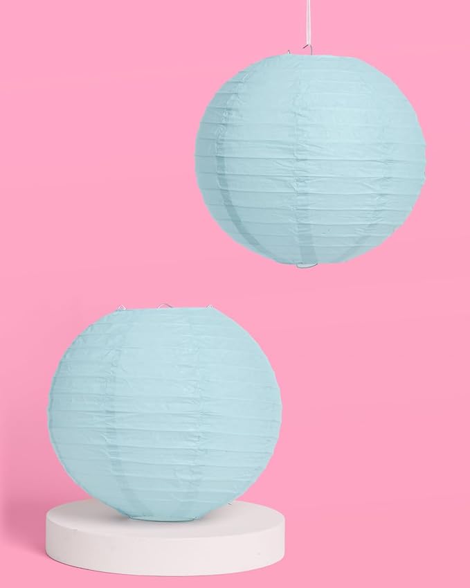 xo, Fetti Blue Coastal Paper Lanterns - Image 5