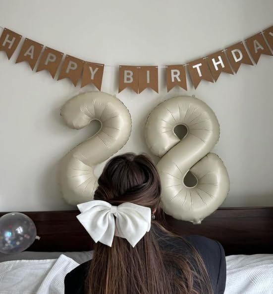 Cream White 5 Number Balloon 40 Inch Large Birthday Balloon, Five 5th 15 25 35 - Image 6
