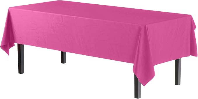 Exquisite 12-Pack Premium Plastic Tablecloth 54in. x 108in. Rectangle Table - Image 2