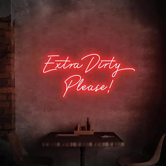Extra Dirty Please Neon Light Sign, Dirty Martini Bar Wall Neon Light, Cocktail - Image 3