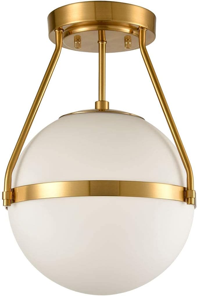 HOLKIRT Mid Century Modern Globe Semi Flush Mount Ceiling Light Fixture - Image 5