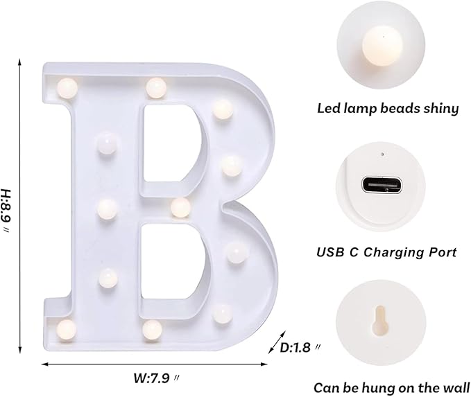 Foaky Rechargeable LED Letter Lights Sign Marquee Light Up Letters Sign - Image 3